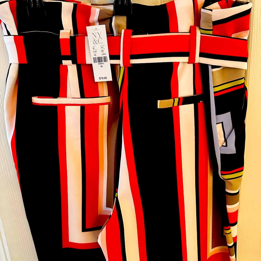 Striped pallazo pants, brand new